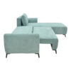 Kαναπές κρεβάτι τριθέσιος αναστρέψιμος Settee pakoworld ύφασμα με αποθηκευτικό χώρο σε σιέλ απόχρωση 286x204x93εκ