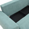 Kαναπές κρεβάτι τριθέσιος αναστρέψιμος Settee pakoworld ύφασμα με αποθηκευτικό χώρο σε σιέλ απόχρωση 286x204x93εκ