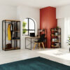 Βιβλιοθήκη- Ραφιέρα Ramon pakoworld φυσικό-μαύρο 60x28x125,5εκ