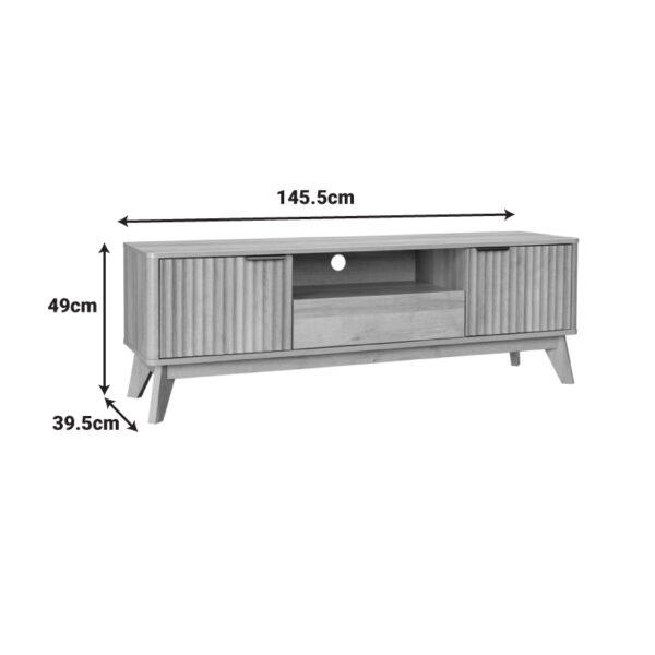 Έπιπλο τηλεόρασης Hamea pakoworld mdf σε φυσική απόχρωση 145x39,5x49εκ