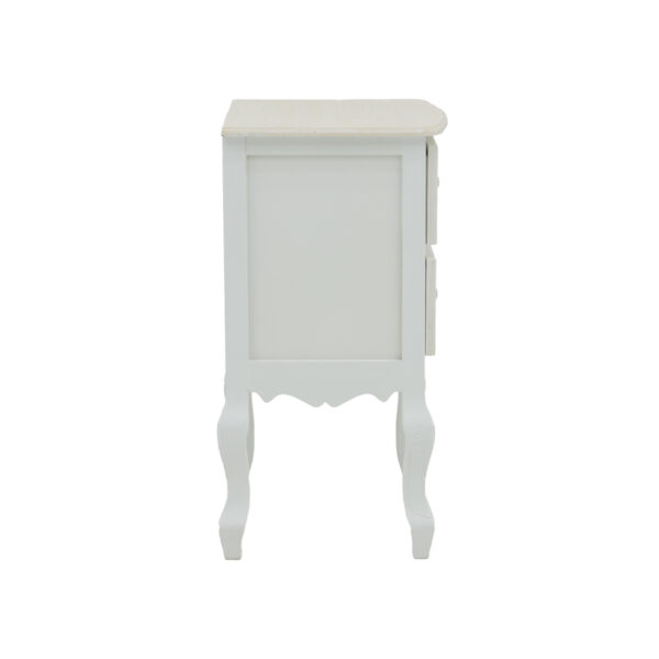 Κομοδίνο Pazlen Inart mdf σε λευκή αντικέ απόχρωση 40x45x65εκ
