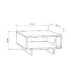 Τραπέζι σαλονιού Hola pakoworld antique λευκό-ανθρακί 60x60x32εκ