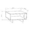 Τραπέζι σαλονιού Hola pakoworld ανθρακί 60x60x32εκ