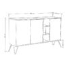 Μπουφές Clara pakoworld χρώμα light oak-ανθρακί 142x35.5x83εκ