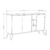 Μπουφές Clara pakoworld λευκό 142x35.5x83εκ