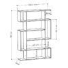 Βιβλιοθήκη MITO pakoworld σε χρώμα antique γκρι-λευκό 108.5x25.5x161εκ