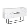 Μπουφές Roberta pakoworld μελαμίνης λευκό μαρμάρου 145x40x82εκ