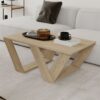 Τραπέζι σαλονιού Pipra pakoworld σε χρώμα φυσικό 110x60x40
