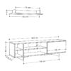 Σύνθετο σαλονιού Saloon pakoworld σε λευκή-oak απόχρωση 160x35.5x44εκ
