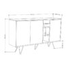 Μπουφές Clara pakoworld σε μόκα-ανθρακί απόχρωση 142x35,6x83εκ