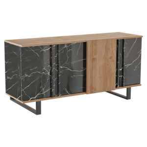 Τραπέζι μπαρ Riff pakoworld λευκό-sonoma 120x51.5x101.5εκ