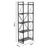 Βιβλιοθήκη Baker pakoworld καρυδί-μαύρο 66x34x180εκ