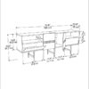 Έπιπλο τηλεόρασης Kevan pakoworld καρυδί-μαύρο πόδι 180x35x65εκ