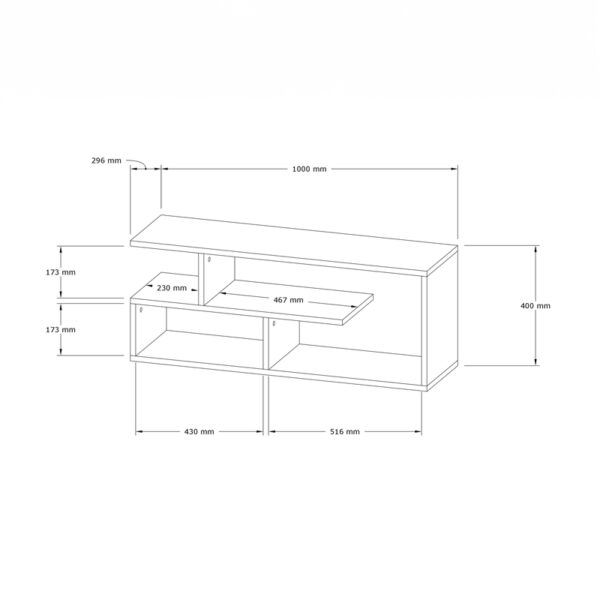 Έπιπλο τηλεόρασης Waldo pakoworld φυσικό μελαμίνης 100x29,5x40εκ
