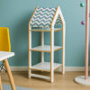 Ραφιέρα Montessori Zoilen I pakoworld λευκό-μπλε mdf 50x30x100εκ