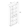 Βιβλιοθήκη με συρτάρια Dakin pakoworld σε oak απόχρωση 80x25x190εκ