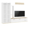 Σύνθετο σαλονιού Leman pakoworld σε λευκή-oak απόχρωση 240x35x154εκ