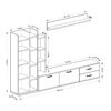 Σύνθετο σαλονιού Leman pakoworld σε λευκή-oak απόχρωση 240x35x154εκ