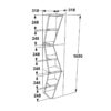 Βιβλιοθήκη στήλη Klaro pakoworld σε ανθρακί απόχρωση 32x32x165εκ