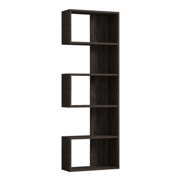 Βιβλιοθήκη Cascade pakoworld σε σκούρο καρυδί απόχρωση 51.8x22x150εκ