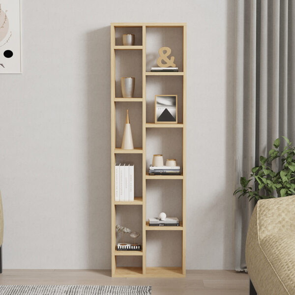 Βιβλιοθήκη Minicu pakoworld σε oak απόχρωση  44,4x19,6x150εκ