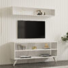 Σύνθετο σαλονιού Prestige pakoworld σε λευκή απόχρωση 120x29,6x50εκ