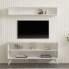 Σύνθετο σαλονιού Prestige pakoworld σε λευκή απόχρωση 120x29,6x50εκ