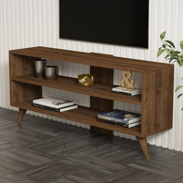 Σύνθετο σαλονιού Prestige pakoworld σε καρυδί απόχρωση 120x29,6x50εκ