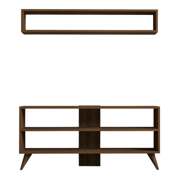 Σύνθετο σαλονιού Prestige pakoworld σε καρυδί απόχρωση 120x29,6x50εκ