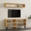 Σύνθετο σαλονιού Prestige pakoworld σε oak απόχρωση 120x29,6x50εκ