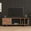 Έπιπλο τηλεόρασης Mueble pakoworld σε sonoma απόχρωση 140x29x45εκ