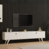 Έπιπλο τηλεόρασης Jate pakoworld σε λευκή απόχρωση 160x25x40εκ