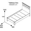 Κρεβάτι OLYMPUS pakoworld σε χρώμα castillo-toro 100x200εκ