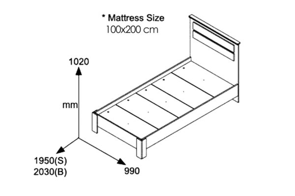 Κρεβάτι OLYMPUS pakoworld σε χρώμα castillo-toro 100x200εκ