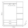 Ντουλάπα ρούχων τρίφυλλη OLYMPUS pakoworld χρώμα castillo-toro 120x57x183εκ