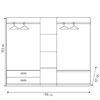 Ντουλάπα ρούχων πεντάφυλλη OLYMPUS pakoworld χρώμα castillo-toro 198x57x183εκ