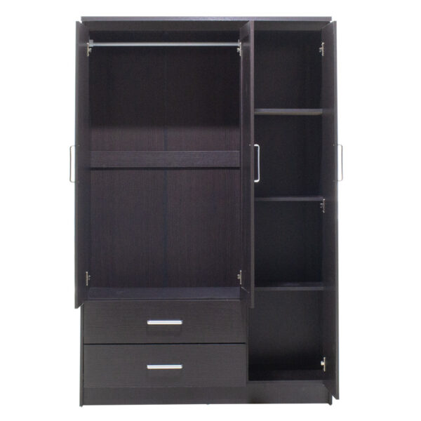 Ντουλάπα ρούχων τρίφυλλη OLYMPUS pakoworld χρώμα wenge 120x57x183εκ