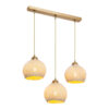 Φωτιστικό οροφής τρίφωτο PWL-0973 II pakoworld Ε27 χρυσό 50x18x85εκ