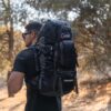 Σακίδιο ορειβασίας αδιάβροχο Ταξιδιού 60L Camping 1488 μαύρο