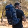 Σακίδιο ορειβασίας αδιάβροχο Ταξιδιού 60L Camping 1488 Σκούρο μπλε