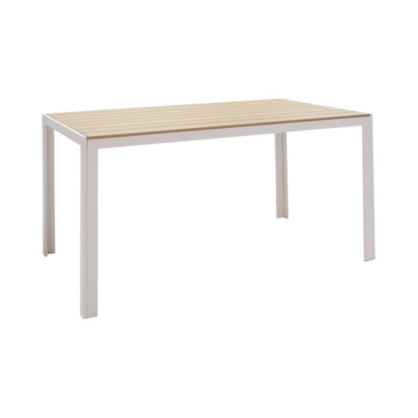 Τραπεζαρία Zacreta-Nares σετ 5τεμ pakoworld λευκό-φυσικό 140x80x72.5εκ