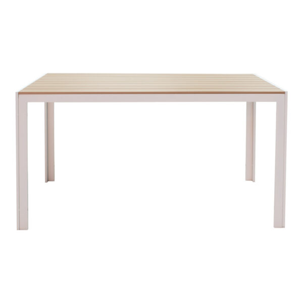 Τραπεζαρία Zacreta-Nares σετ 5τεμ pakoworld λευκό-φυσικό 140x80x72.5εκ