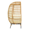 Πολυθρόνα Frox pakoworld wicker rattan φυσικό-μεταλλικό φυσικό-μαύρο πόδι-μπεζ μαξιλάρι 96x76x145εκ