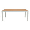 Τραπέζι Nares pakoworld αλουμίνιο λευκό-plywood φυσικό 180x90x72.5εκ