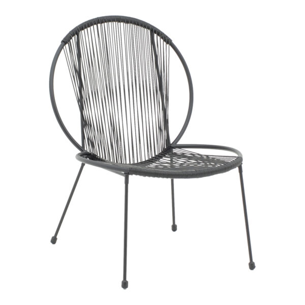 Καρέκλα κήπου Dapper pakoworld μαύρο μέταλλο-pe μαύρο 65x70x93.5εκ