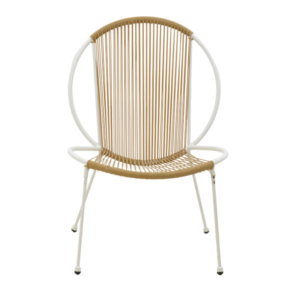 Καρέκλα Dapper pakoworld λευκό μέταλλο-pe φυσικό 65x70x93.5εκ
