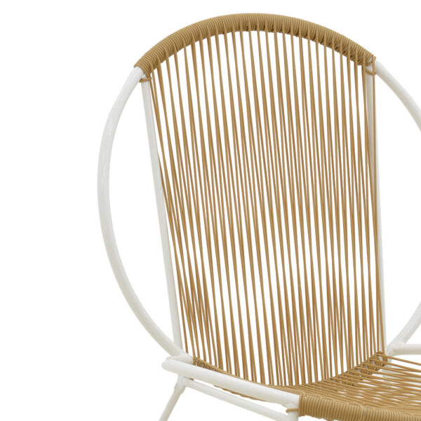 Καρέκλα Dapper pakoworld λευκό μέταλλο-pe φυσικό 65x70x93.5εκ
