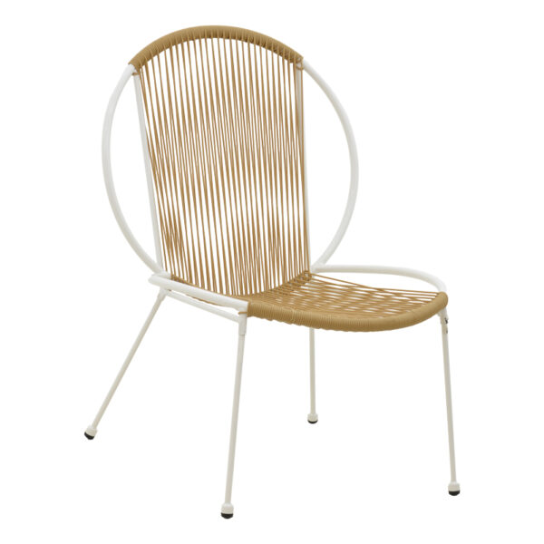 Καρέκλα Dapper pakoworld λευκό μέταλλο-pe φυσικό 65x70x93.5εκ