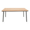 Τραπέζι Griffith pakoworld ανθρακί αλουμίνιο και plywood σε φυσική απόχρωση 160x90x74εκ