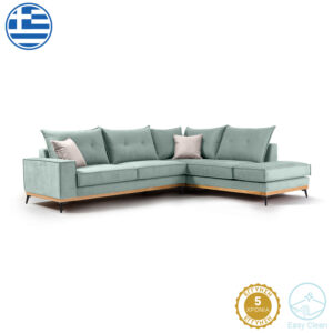 Καναπές 3θέσιος Tranquil I pakoworld ύφασμα μπουκλέ κρεμ 228x90x74εκ